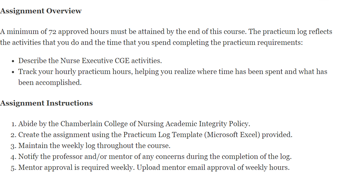 ANSWER: NR631 Week 4: Practicum Log - Scholarly Guider