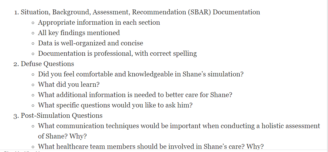 (Solved) NR305 Week 2 Assignment Shane Peterson iHuman Virtual Patient