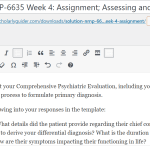 (Solution) NRNP-6635 Week 4: Assignment; Assessing and Diagnosing Patients With Anxiety Disorders, PTSD, and OCD